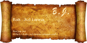 Bak Julianna névjegykártya